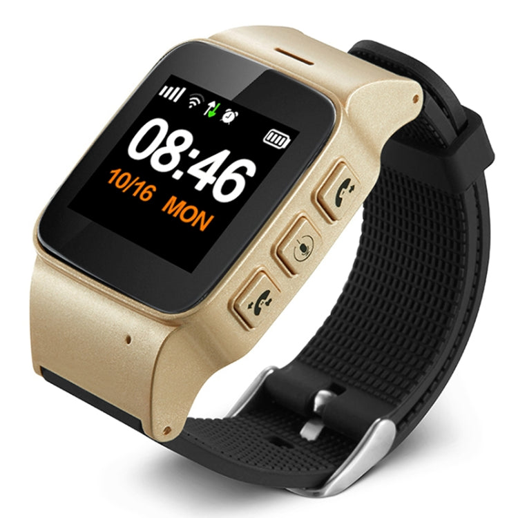 D99+ 1.22 inch HD LCD Screen GPS Smartwatch for the Elder Waterproof, Support GPS + LBS + WiFi Positioning / Two-way Dialing / Voice Monitoring / One-key First-aid / Wrist off Alarm / Safety Fence (Champagne Gold) - Smart Wear by buy2fix | Online Shopping UK | buy2fix