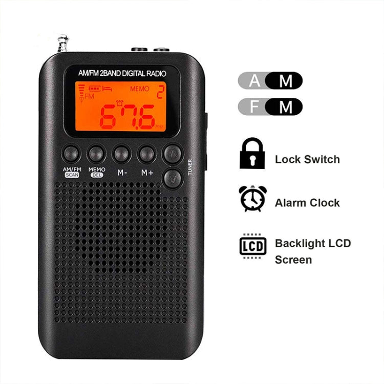 HRD-104 Mini Portable FM + AM Two Band Radio with Loudspeaker(Black) - Consumer Electronics by buy2fix | Online Shopping UK | buy2fix