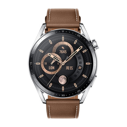 HUAWEI WATCH GT 3 Smart Watch 46mm Leather Wristband, 1.43 inch AMOLED Screen, Support Heart Rate Monitoring / GPS / 14-days Battery Life / NFC(Coffee) - Wearable Devices by Huawei | Online Shopping UK | buy2fix