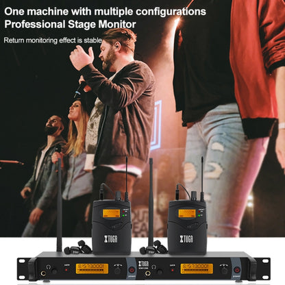 XTUGA IEM1200 Wireless Transmitter 10 Bodypack Stage Singer In-Ear Monitor System (AU Plug) - Microphone by XTUGA | Online Shopping UK | buy2fix