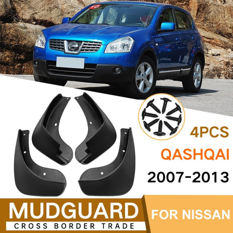 For Nissan Qashqai J10 2007-2013 4pcs/Set Car Auto Soft Plastic Splash Flaps Fender Guard - Mudguards by buy2fix | Online Shopping UK | buy2fix