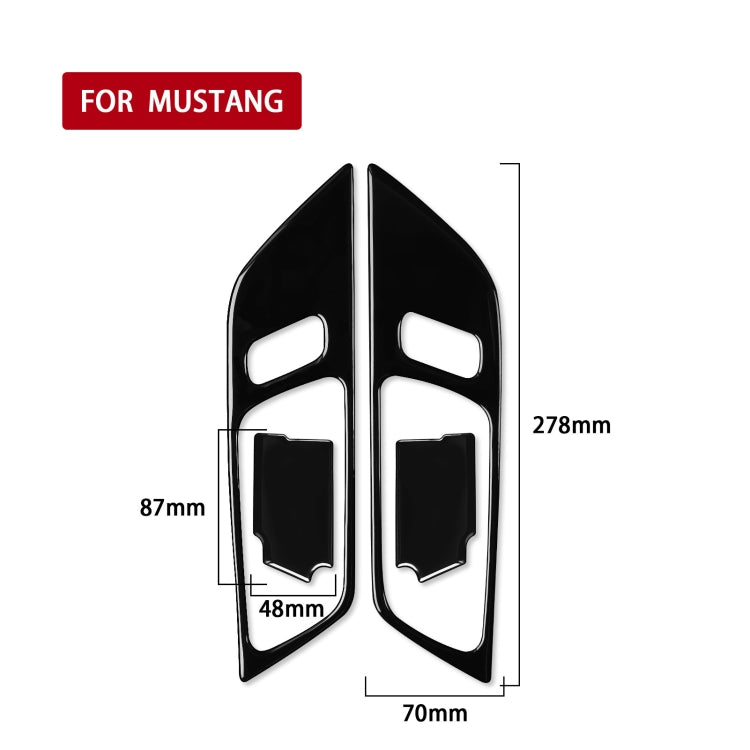 For Ford Mustang 2015-2020 Car Door Panel Decorative Sticker, Left and Right Drive Universal (Black) - In Car by buy2fix | Online Shopping UK | buy2fix
