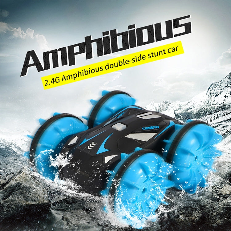 2.4G RC Stunt Car Land Water Double Side Amphibious Elves Simulate Remote Control Vehicle Toy (Blue) - RC Cars by buy2fix | Online Shopping UK | buy2fix
