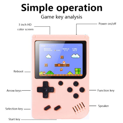 MK500 3.0 inch Macaron Mini Retro Classic Handheld Game Console for Kids Built-in 500 Games, Support AV Output(Pink) - Pocket Console by buy2fix | Online Shopping UK | buy2fix