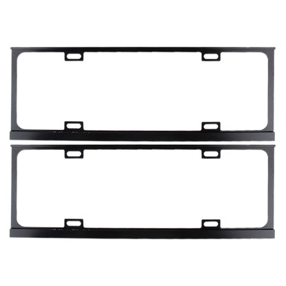 2 PCS Car License Plate Frames Car Styling License Plate Frame Magnesium Alloy Universal License Plate Holder Car Accessories(Black) - License Plate Covers & Frames by buy2fix | Online Shopping UK | buy2fix