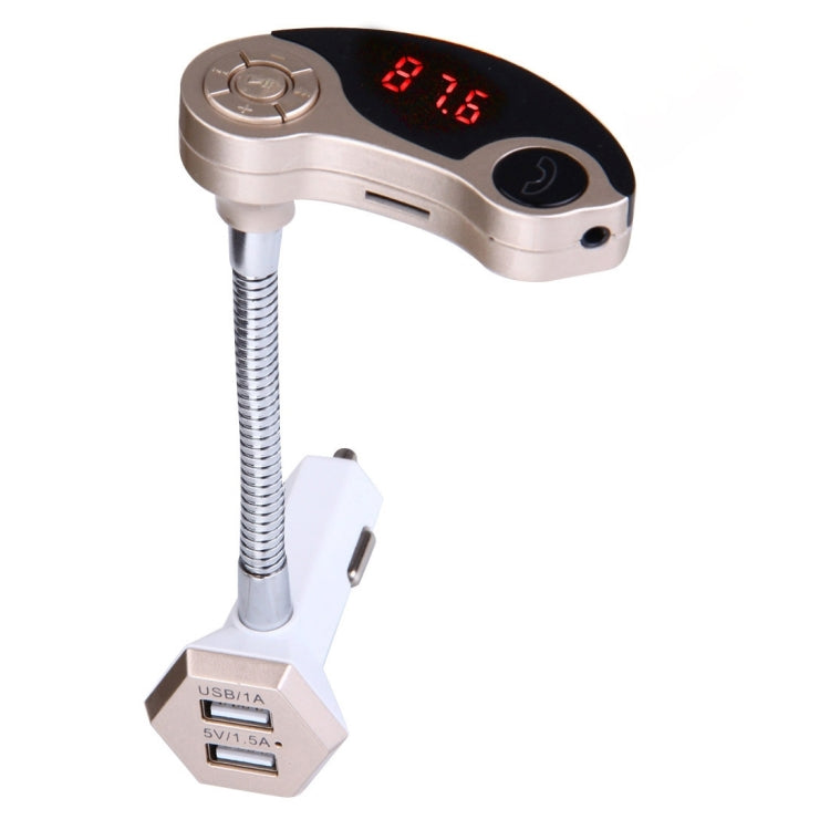 GT86 Dual USB Charger Car Bluetooth FM Transmitter Kit, Support LCD Display / TF Card Music Play / Hands-free(Gold) - Bluetooth Car Kits by buy2fix | Online Shopping UK | buy2fix