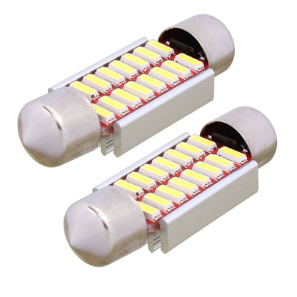 2 PCS Festoon 36mm 2W 160LM White Light 16 LED SMD 4014 Error Free License Plate Lights Car Light Bulb - Dome Lights by buy2fix | Online Shopping UK | buy2fix