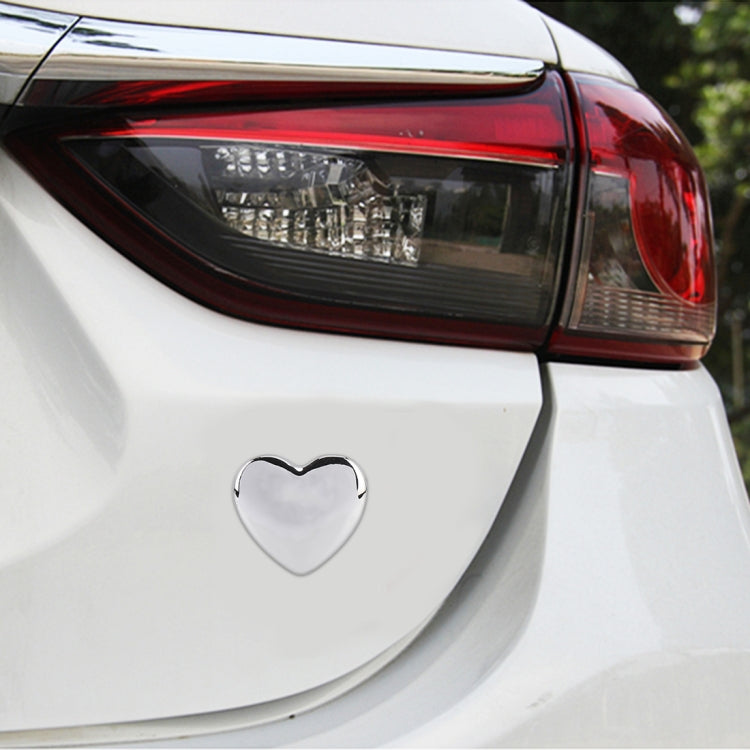 Heart Shape Car Metal Body Decorative Sticker (Silver) - Decorative Sticker by buy2fix | Online Shopping UK | buy2fix