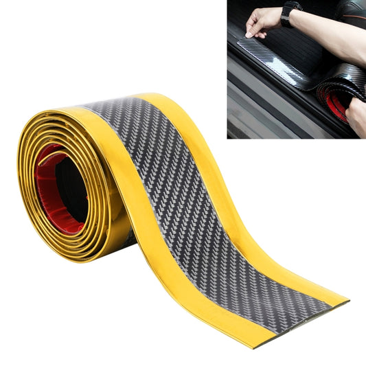 Universal Electroplate Carbon Fibre Car Door Threshold Decoration Strip Decorative Sticker, Size : 5CM x 2M (Gold) - Decorative Strip by buy2fix | Online Shopping UK | buy2fix