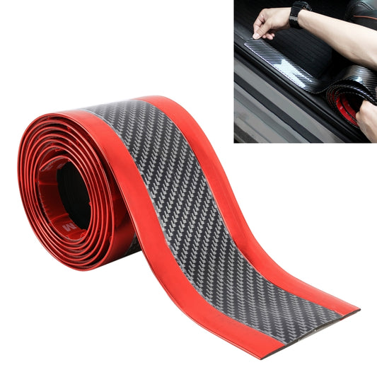 Universal Electroplate Carbon Fibre Car Door Threshold Decoration Strip Decorative Sticker, Size : 7CM x 2M (Red) - Decorative Strip by buy2fix | Online Shopping UK | buy2fix