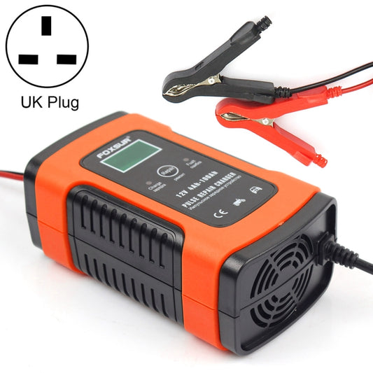 12V 6A Intelligent Universal Battery Charger for Car Motorcycle, Length: 55cm, UK Plug(Red) - In Car by FOXSUR | Online Shopping UK | buy2fix