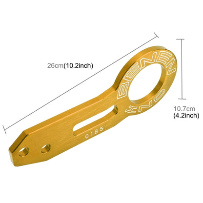 Benen Aluminum Alloy Rear Tow Towing Hook Trailer Ring for Universal Car Auto with Two Screw Holes(Gold) - In Car by buy2fix | Online Shopping UK | buy2fix