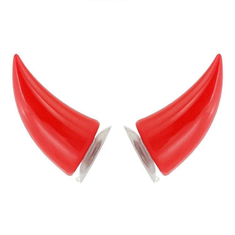 2 PCS Motorcycle Helmet Devil Decoration Motorbike Helmet Suction Cups Horns Decoration Headwear Sucker(Red) - Ornamental Parts by buy2fix | Online Shopping UK | buy2fix