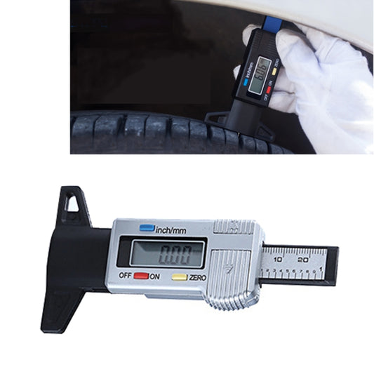 0-25mm Electronic Digital Tread Plan Refinding Rounds Refinding Outcome Exists Tread Tablets Type Gauge Depth Vernier Caliper Measuring Tools(Silver) - In Car by buy2fix | Online Shopping UK | buy2fix