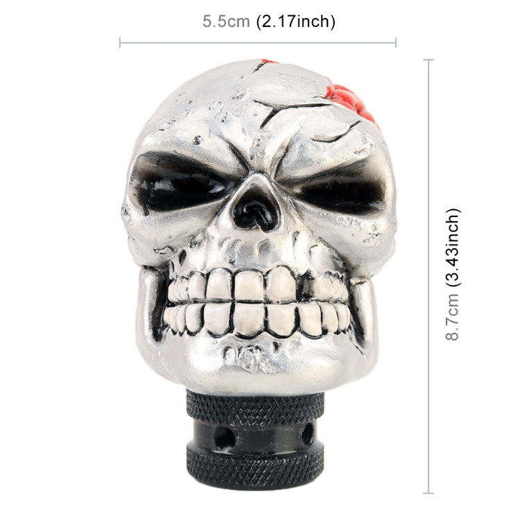 Universal Skull Head Shape Manual or Automatic Gear Shift Knob, Size: 8.7x5.5cm (Silver) - Shift Knob by buy2fix | Online Shopping UK | buy2fix