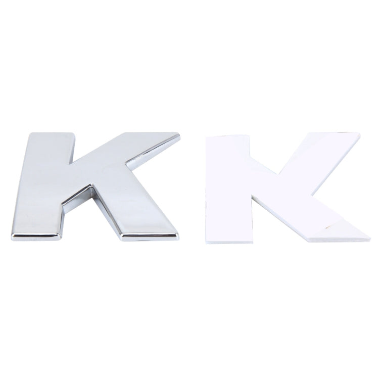 Car Vehicle Badge Emblem 3D English Letter K Self-adhesive Sticker Decal, Size: 4.5*4.5*0.5cm - 3D Metal Sticker by buy2fix | Online Shopping UK | buy2fix