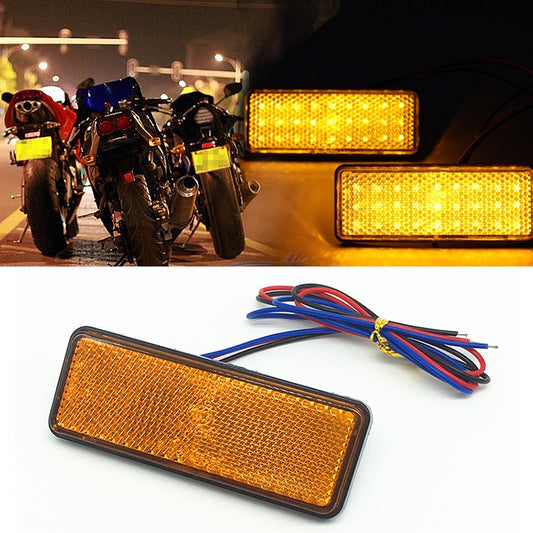 2 PCS Motorcycle Car Trailer DC 12-15V 24-LED Indicator Lamp Reflector Rectangle Marker Tail Light, Light Color: Red (Steady + Flash Lighting)(Yellow) - Signal Lights by buy2fix | Online Shopping UK | buy2fix