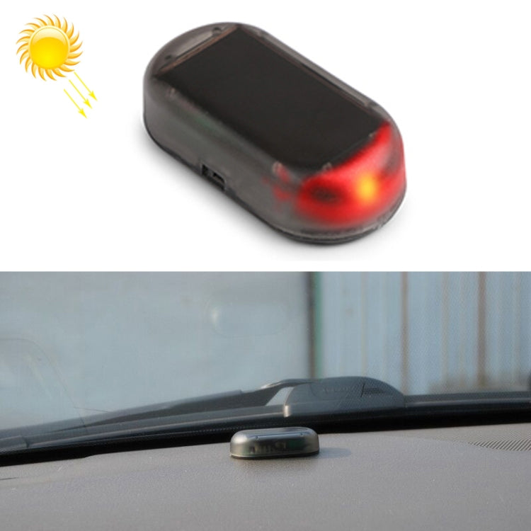 LQ-S10 Car Solar Power Simulated Dummy Alarm Warning Anti-Theft LED Flashing Security Light Fake Lamp(Red Light) - Warning Lights by buy2fix | Online Shopping UK | buy2fix