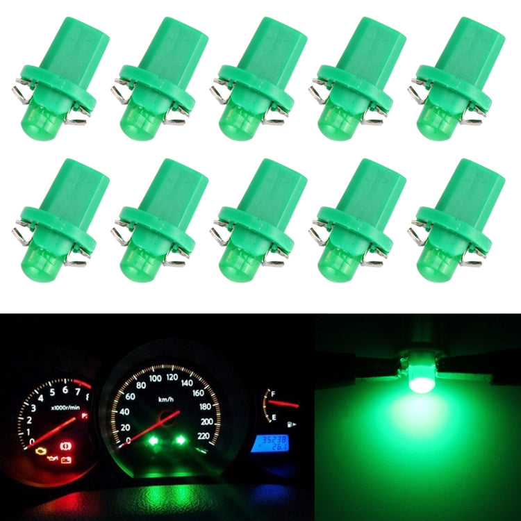 10 PCS 0.4W B8.5 Wedge Instrument Panel COB LED Light Dashboard Gauge Cluster Indicator Lamp Bulb (Green Light) - Instrument Lights by buy2fix | Online Shopping UK | buy2fix