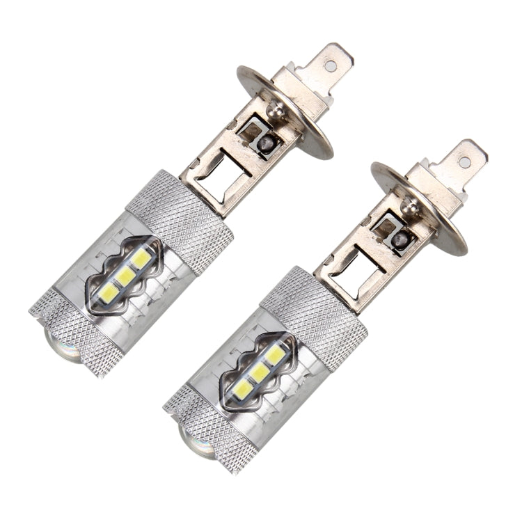 2 PCS H1 DC 12V 5W 250LM Auto Car Fog Lights with 16 SMD-2835 LED Bulbs (White Light) - Fog / Driving Lights by buy2fix | Online Shopping UK | buy2fix