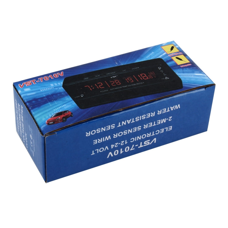 Digital Car Thermometer Voltage Meter Luminous Clock Tester Detector Multi-function Car Digital Clock with Thermometer and Automotive Voltmeter - In Car by buy2fix | Online Shopping UK | buy2fix