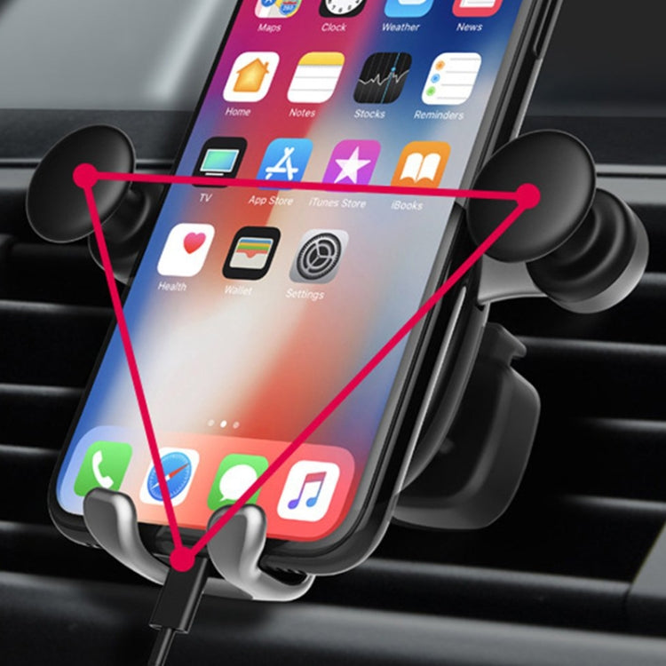 Big Eyes Pattern Gravity Cartoon Air Vent Car Mount Phone Holder(Silver) - Car Holders by buy2fix | Online Shopping UK | buy2fix