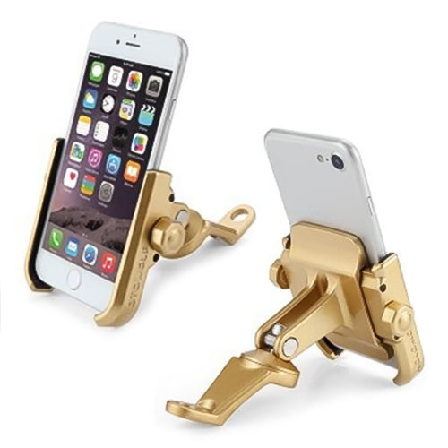 Motorcycle Rear View Mirror Aluminum Alloy Phone Bracket, Suitable for 4-6 inch Device(Gold) - Holder by buy2fix | Online Shopping UK | buy2fix