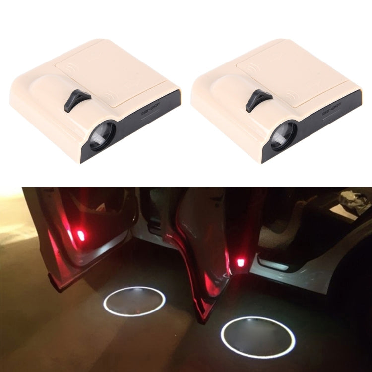 2 PCS LED Ghost Shadow Light, Car Door LED Laser Welcome Decorative Light, Display Logo for OPEL Car Brand(Khaki) - Door Lights by buy2fix | Online Shopping UK | buy2fix