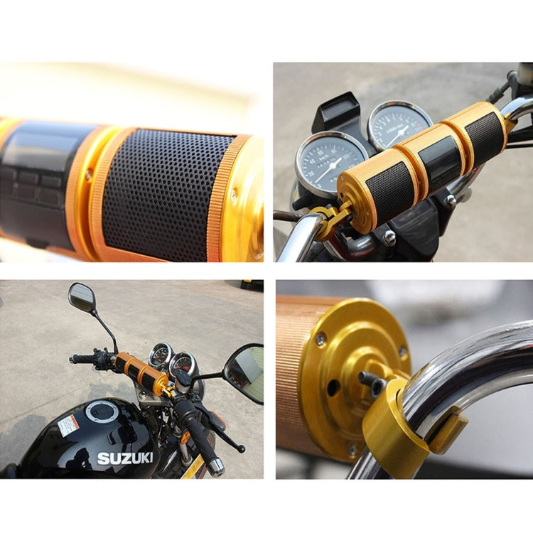 Motorcycle Waterproof Aluminum Shell Bluetooth Handle Stereo Speaker, Support BT/MP3/FM/TF(Gold) - Electrical Instruments by buy2fix | Online Shopping UK | buy2fix