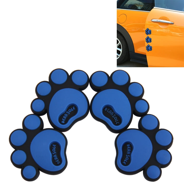 4 PCS Dog Footprint Shape Cartoon Style PVC Car Auto Protection Anti-scratch Door Guard Decorative Sticker(Blue) - Anti Collision Sticker by buy2fix | Online Shopping UK | buy2fix