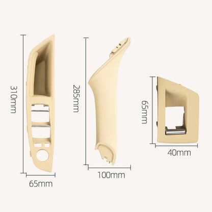 Car High Configuration Version Inside Doors Handle Pull Trim Cover 5141 7225 873 for BMW F10 F18, Left Driving (Beige White) - In Car by buy2fix | Online Shopping UK | buy2fix