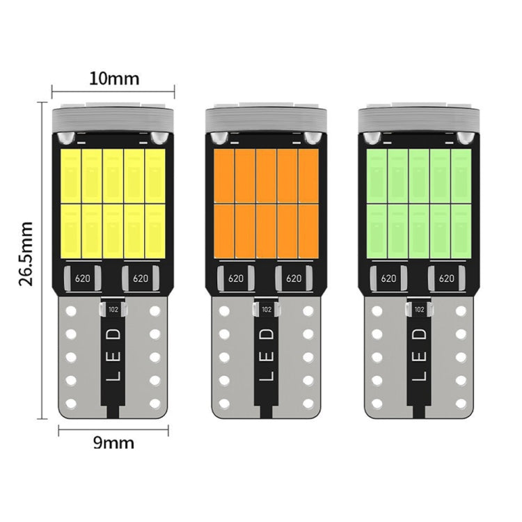 10pcs T10 4014-26SMD Car Bright Lights LED Clearance Light Lamp Reading Light (Yellow Light) - In Car by buy2fix | Online Shopping UK | buy2fix