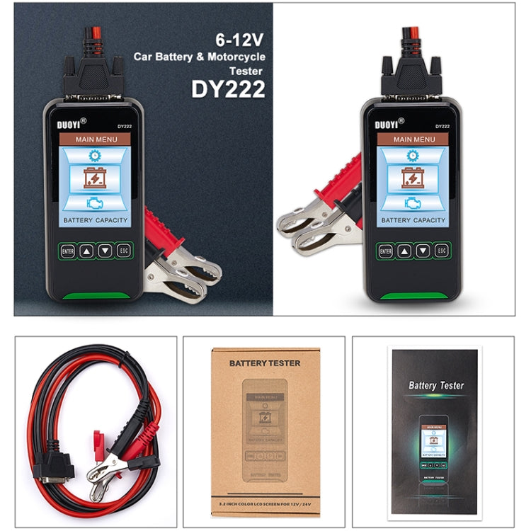 DUOYI DY222 Car 12V / 24V Battery Tester - In Car by buy2fix | Online Shopping UK | buy2fix