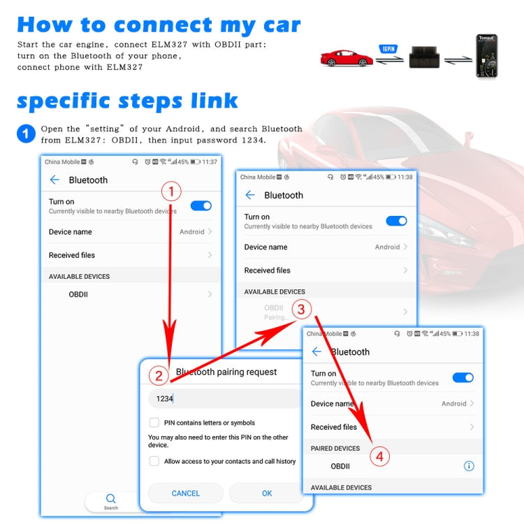 Mini Bluetooth ELM327 OBD Car Fault Diagnostic Scanner - In Car by buy2fix | Online Shopping UK | buy2fix