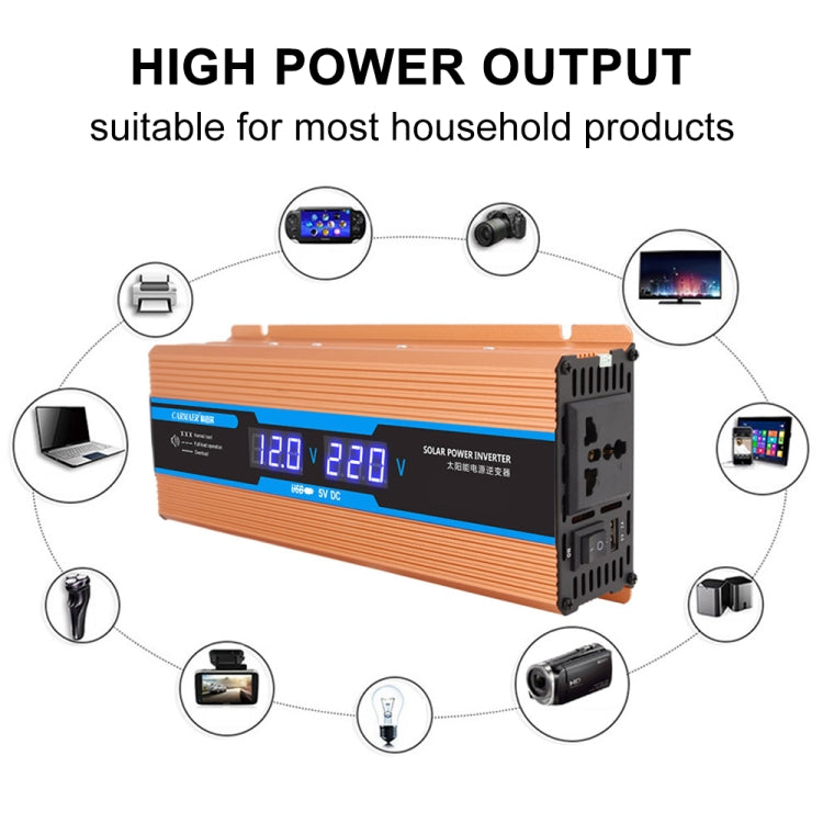 Carmaer 12V to 220V 1200W Car Multi-function Double Digital Display Inverter Household Power Converter - In Car by buy2fix | Online Shopping UK | buy2fix