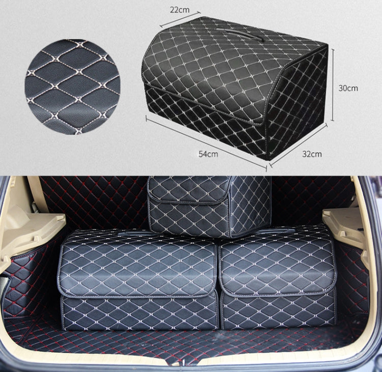 Car Trunk Foldable Storage Box, Rhombic Grid Large Size: 54 x 32 x 30cm (Beige) - In Car by buy2fix | Online Shopping UK | buy2fix