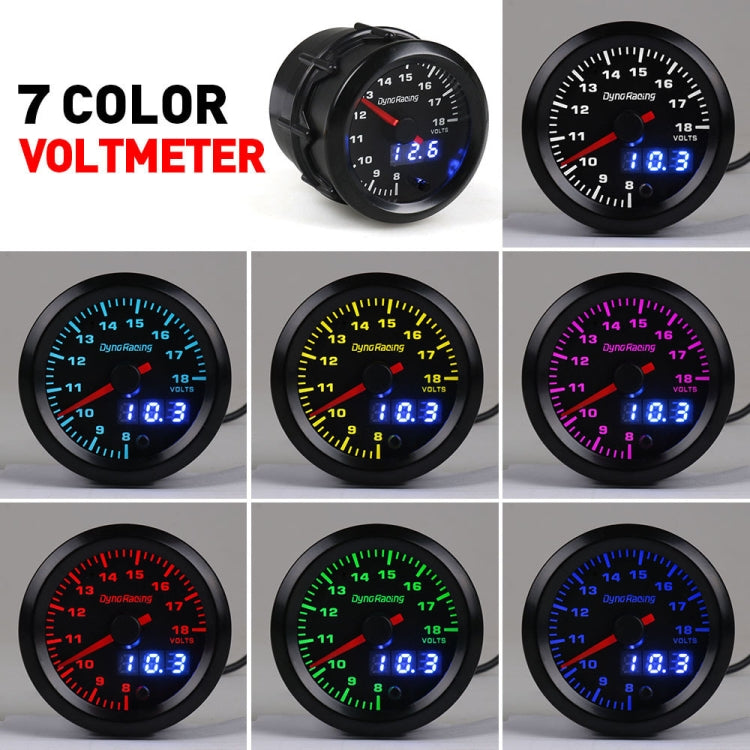 52mm Car Modified Colorful Voltmeter - In Car by buy2fix | Online Shopping UK | buy2fix