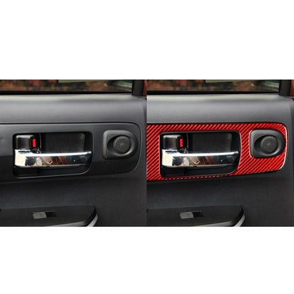 4 PCS / Set Carbon Fiber Car Door Inner Handle Decorative Sticker for Toyota Tundra 2014-2018,Left Drive (Red) - In Car by buy2fix | Online Shopping UK | buy2fix