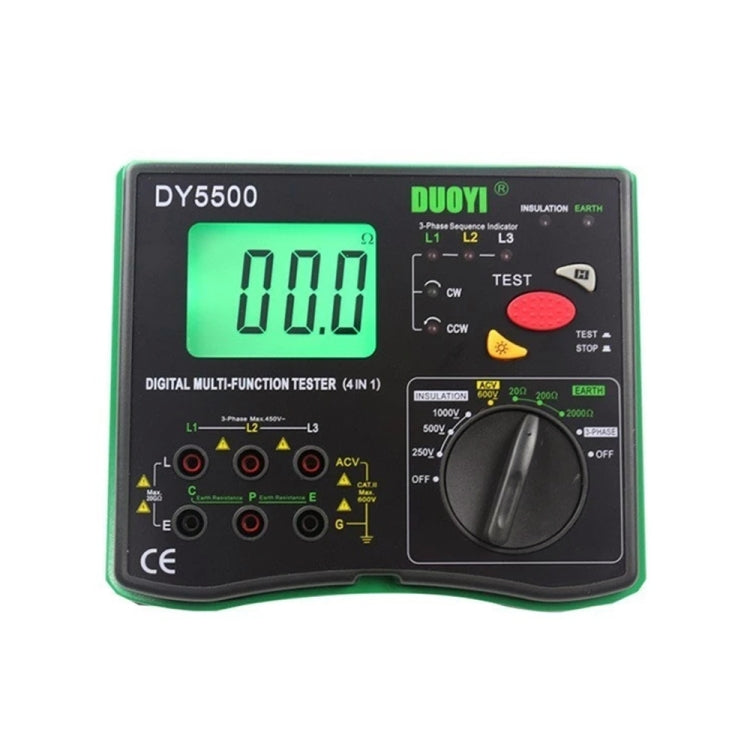 DUOYI DY5500 Car 4 in 1 Digital Multifunction Resistance Tester Insulation Earth Multimeter - Electronic Test by DUOYI | Online Shopping UK | buy2fix