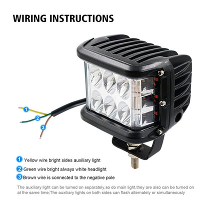 CS-880A1 Car Dust-proof Waterproof Metal Square LED Headlights, Screw Version - In Car by buy2fix | Online Shopping UK | buy2fix