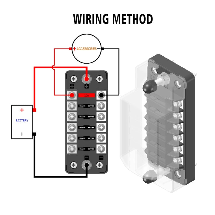 ZH-978A1 FB1901 1 In 6 Out 6 Ways Independent Positive Negative Fuse Box with 12 Fuses for Auto Car Truck Boat - In Car by buy2fix | Online Shopping UK | buy2fix