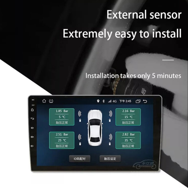 USB TPMS Tire Pressure Monitoring System Android with External Sensor for Car Radio DVD Player - In Car by buy2fix | Online Shopping UK | buy2fix