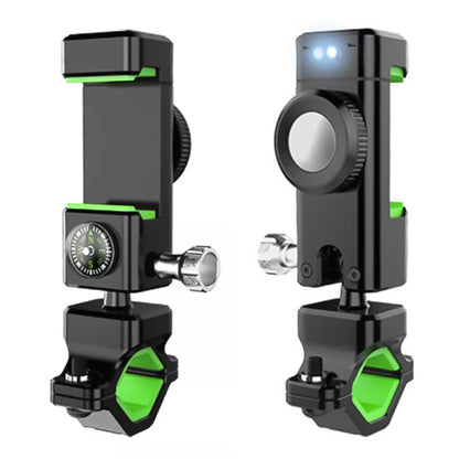 Bicycle / Motorcycle Anti-theft Anti-take Off Mobile Phone Holder with Light (Green) - Outdoor & Sports by buy2fix | Online Shopping UK | buy2fix