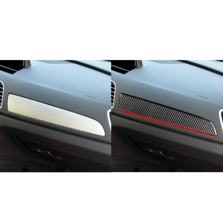 Carbon Fiber Car Co-pilot Trim Red Edge Decorative Sticker for Audi Q3 2013-2018,Left Drive - In Car by buy2fix | Online Shopping UK | buy2fix