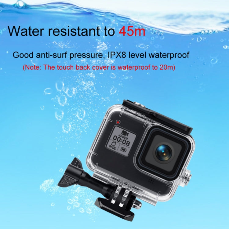 45m Waterproof Case + Touch Back Cover + Color Lens Filter for GoPro HERO8 Black (Pink) - DJI & GoPro Accessories by buy2fix | Online Shopping UK | buy2fix