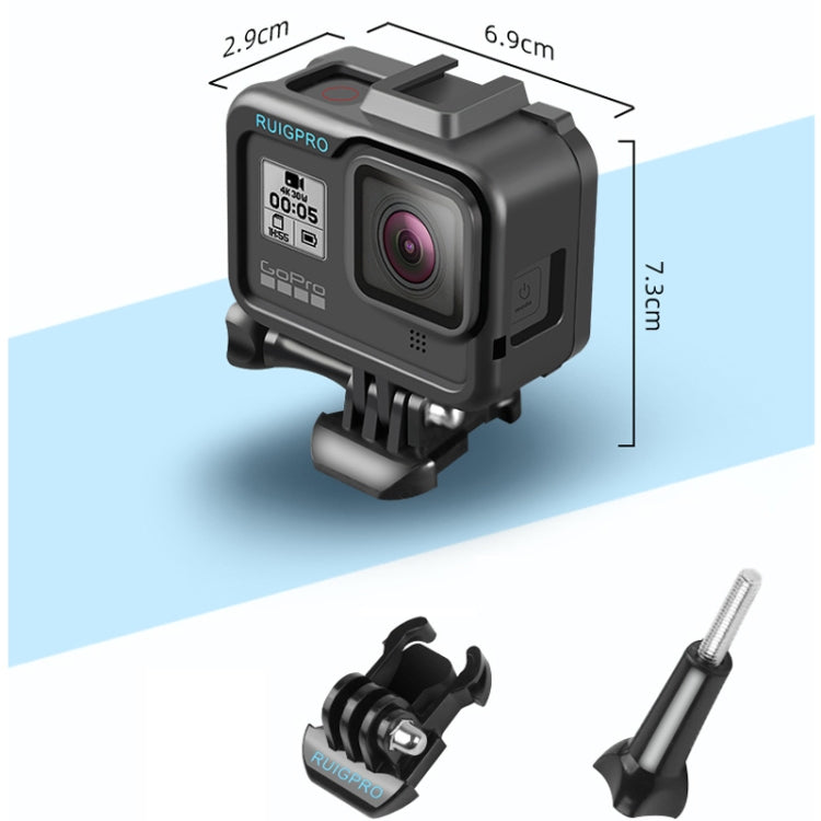 RUIGPRO for GoPro HERO8 Black Standard Border PC ABS Frame Mount Protective Case(Black) - Protective Frame by RUIGPRO | Online Shopping UK | buy2fix