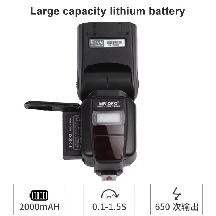 Triopo TR-666 2000mAh 2.4G Wireless Dual TTL Mode Flash Speedlite for Canon / Nikon DSLR Cameras - Camera Accessories by TRIOPO | Online Shopping UK | buy2fix