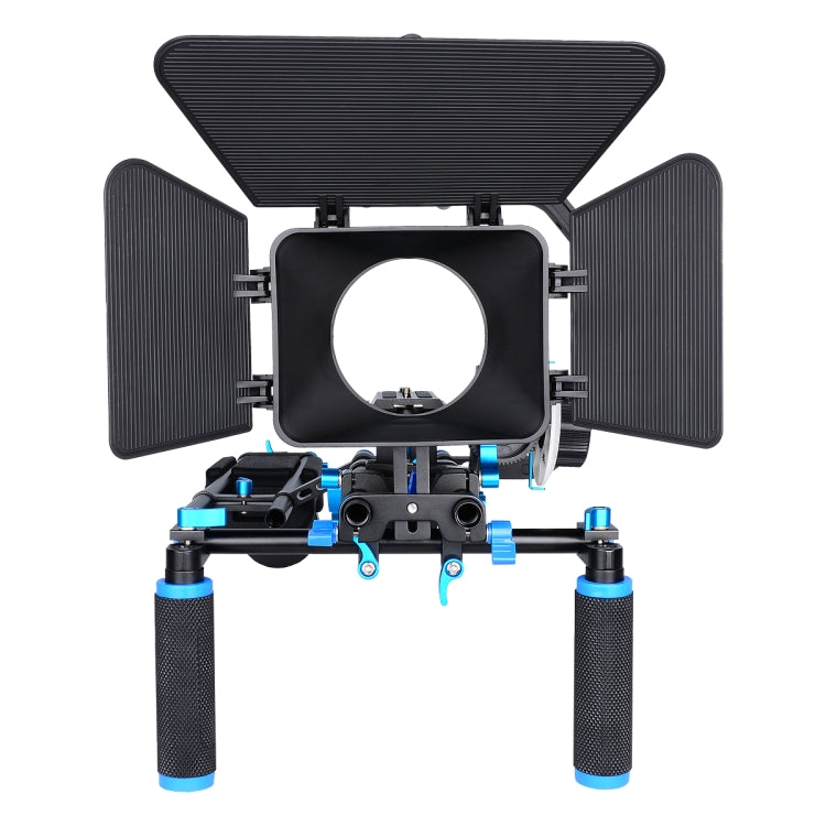 YELANGU D206 C-Type Handle Camera Shoulder Rigs Mount Kit with Matte Box & Follow Focus(Blue) - Camera Accessories by YELANGU | Online Shopping UK | buy2fix