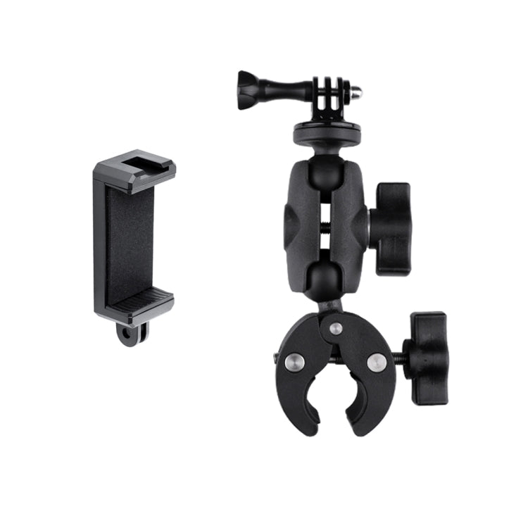 360 Rotation Adjustable Action Camera Clamp Plier Base Holder with Phone Clamp (Black) - DJI & GoPro Accessories by buy2fix | Online Shopping UK | buy2fix