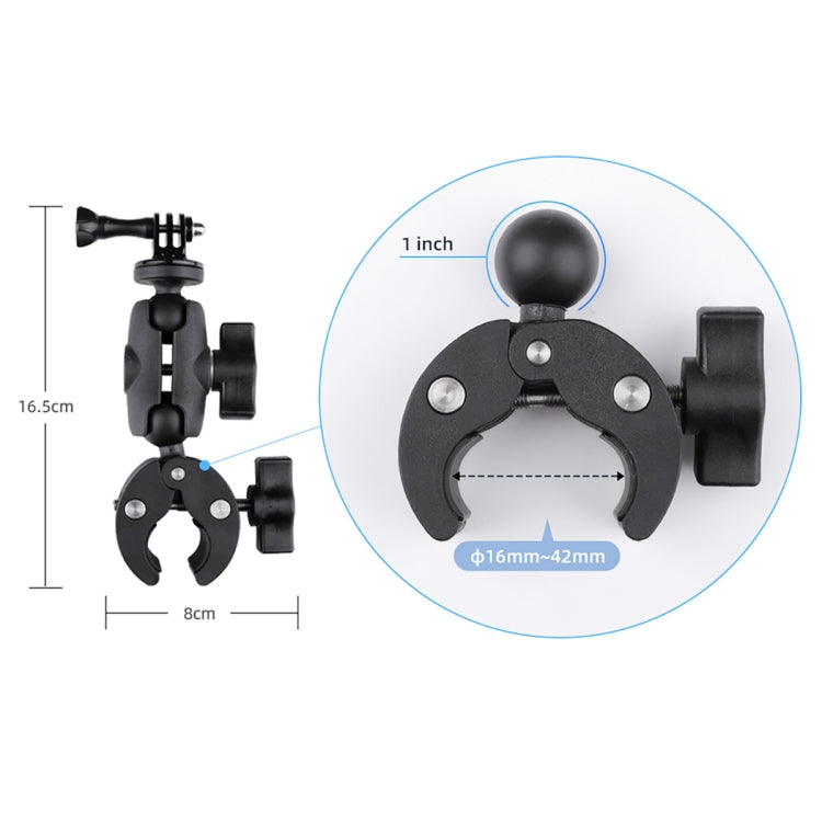 360 Rotation Adjustable Action Camera Clamp Plier Base Holder with Phone Clamp (Black) - DJI & GoPro Accessories by buy2fix | Online Shopping UK | buy2fix
